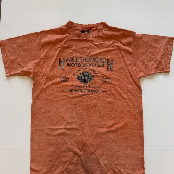 Vintage Y2K Harley Davidson 2001 Pacific Honolulu Hawaii Orange Size Large Tee - Picture 2 of 6